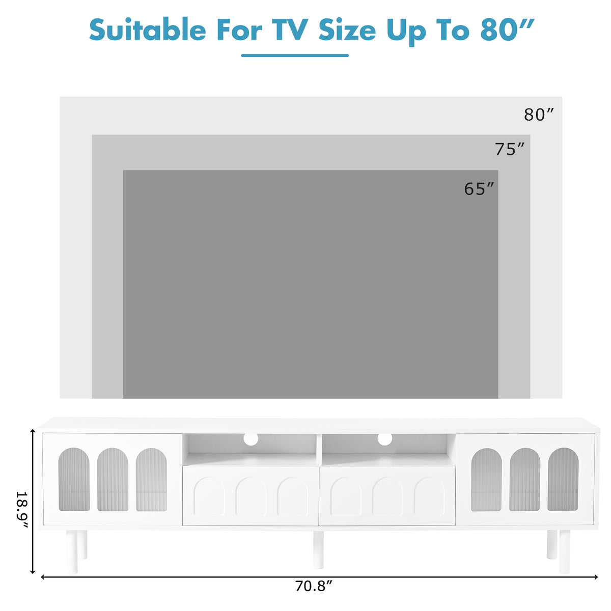 Cream Gloss LED TV Stand – 80”