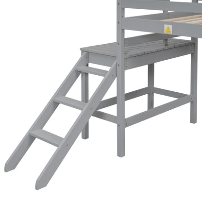 Twin Loft Bed Gray