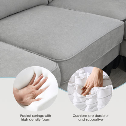 Modern U-Shape Sectional Sofa Light Gray