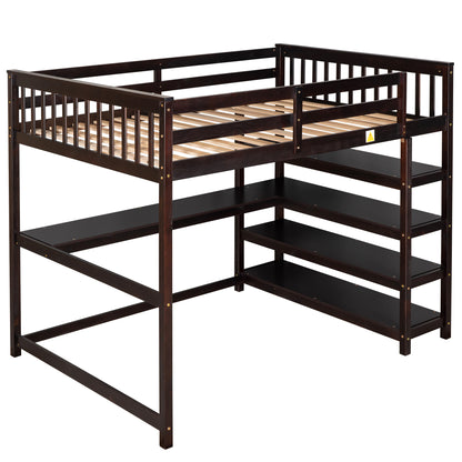 Full Loft Bed with Storage Espresso