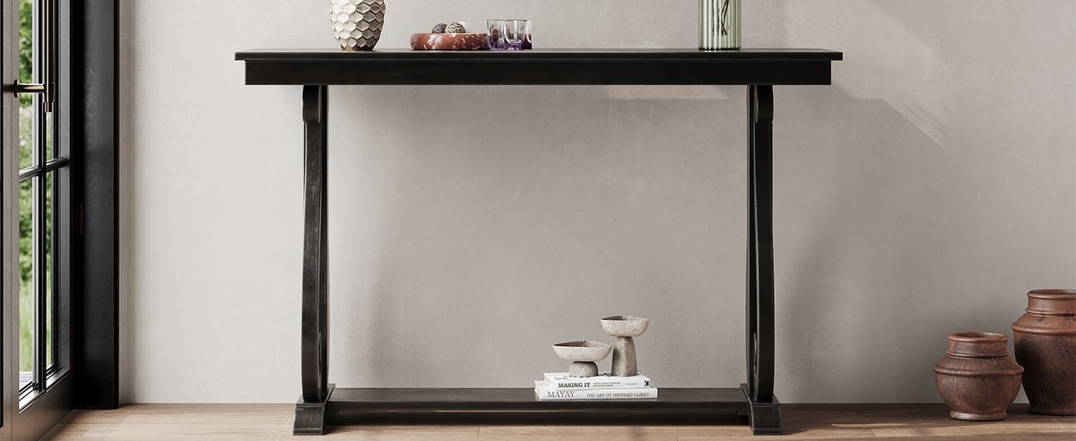 Rustic Console Table Black