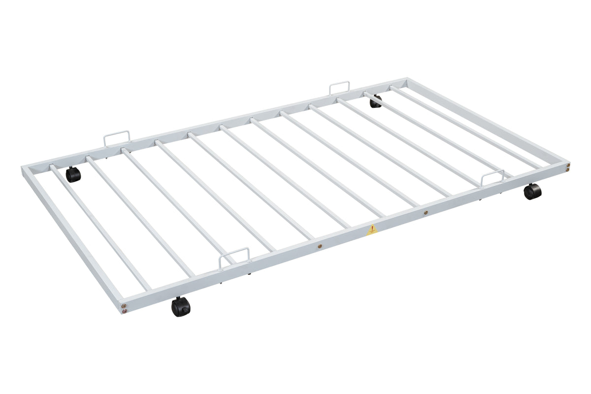 Metal Double Platform Bed Light Gray