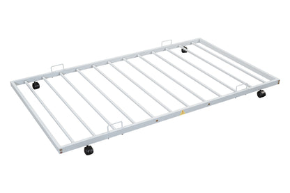 Metal Double Platform Bed Light Gray