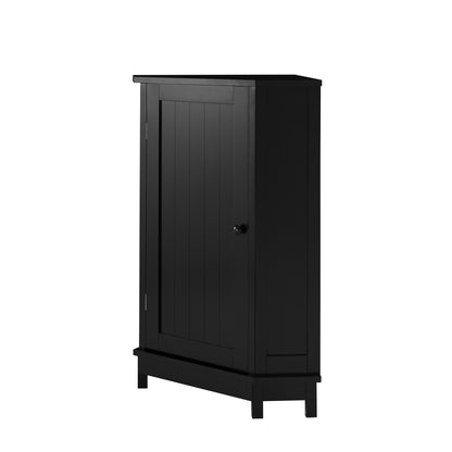Black Corner Bathroom Storage Cabinet Adjustable Shelves