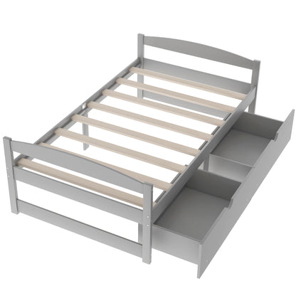 Twin Platform Bed Gray