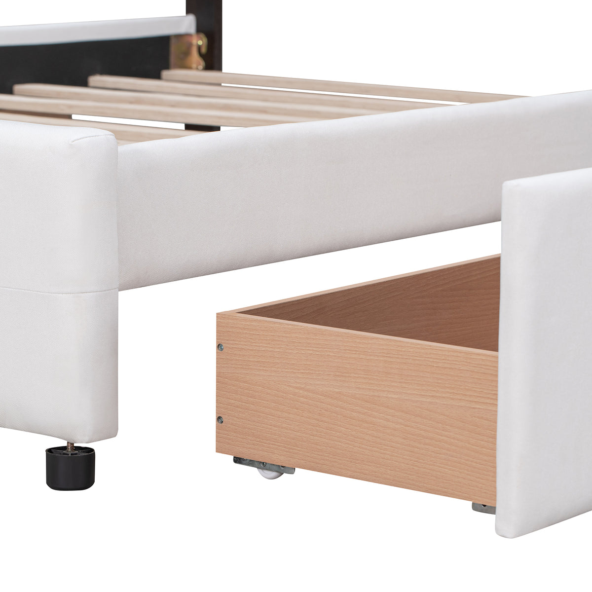 Upholstered Platform Bed Queen Linen