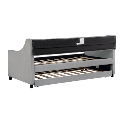 Tufted Twin Daybed with Trundle Beige