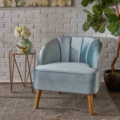 Velvet Accent Chair for Living Rooms Blue