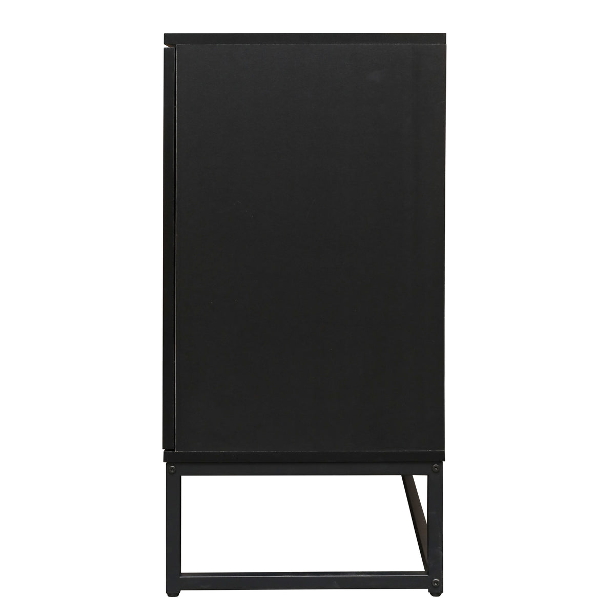 Rattan 4-Door Sideboard Black