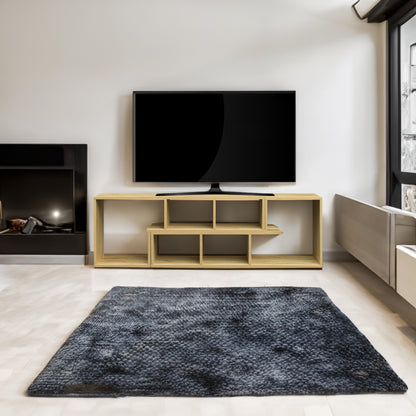 L-Shaped Oak Display Shelf – Modern Storage Unit