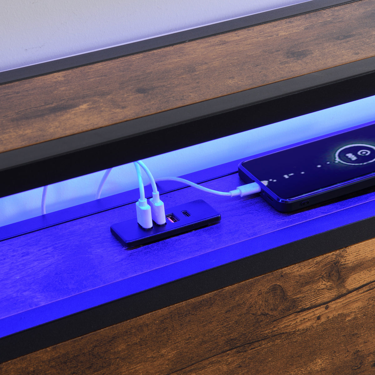 LED Storage Bed Grey