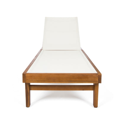 Summerland Outdoor Chaise Lounge – Beige Mesh
