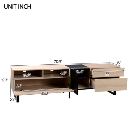 Modern 80" TV Stand with Storage Console