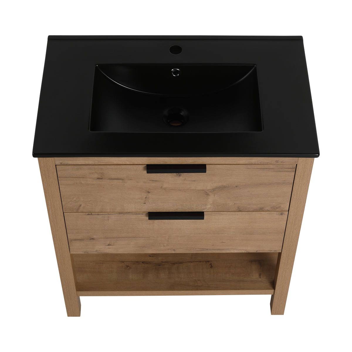 30-Inch Vanity with 2 Drawers Black Finish