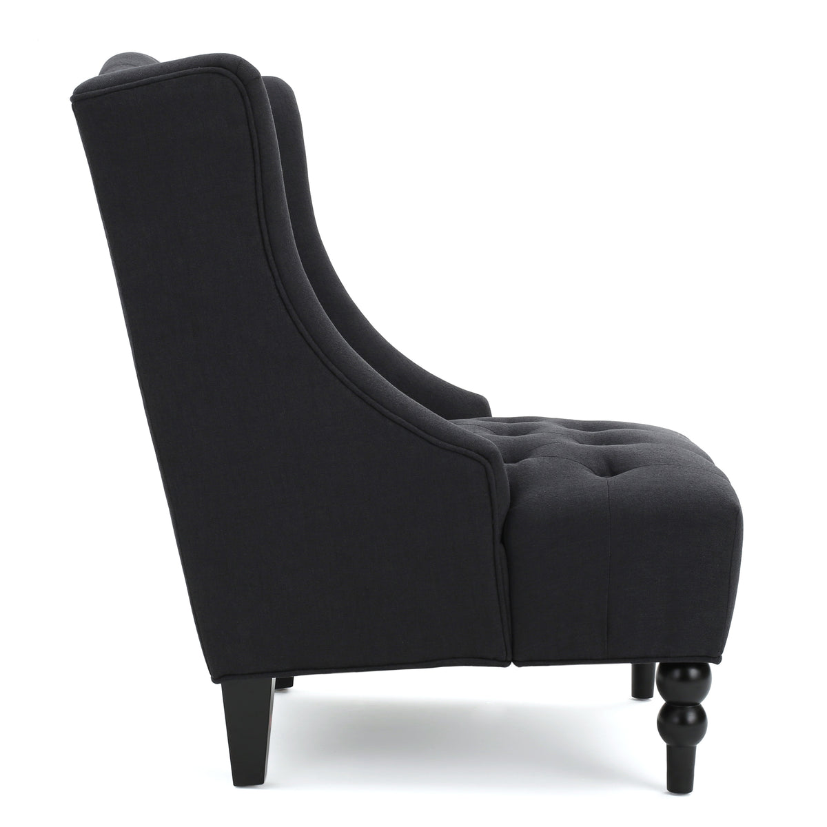 Toddman Velvet Club Chair – Charcoal