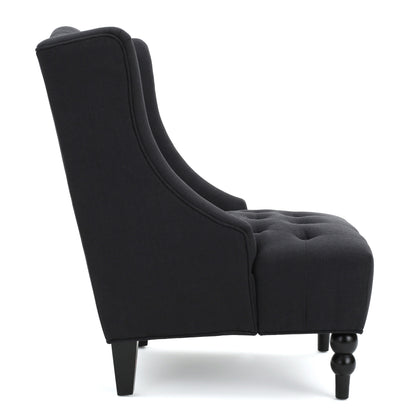Toddman Velvet Club Chair – Charcoal