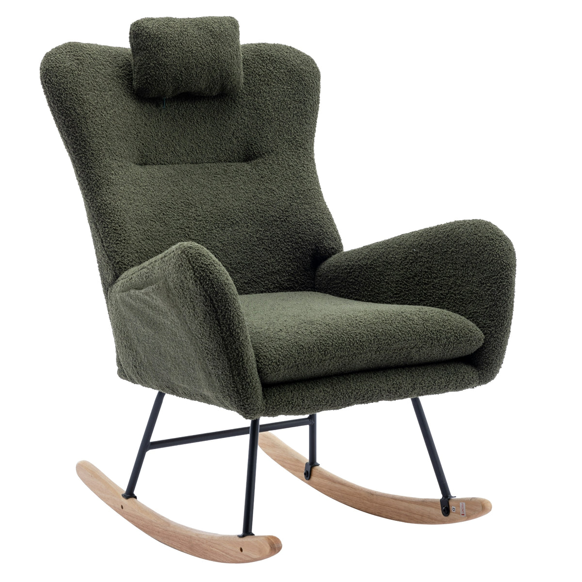 Plush Teddy Rocking Chair – Dark Green