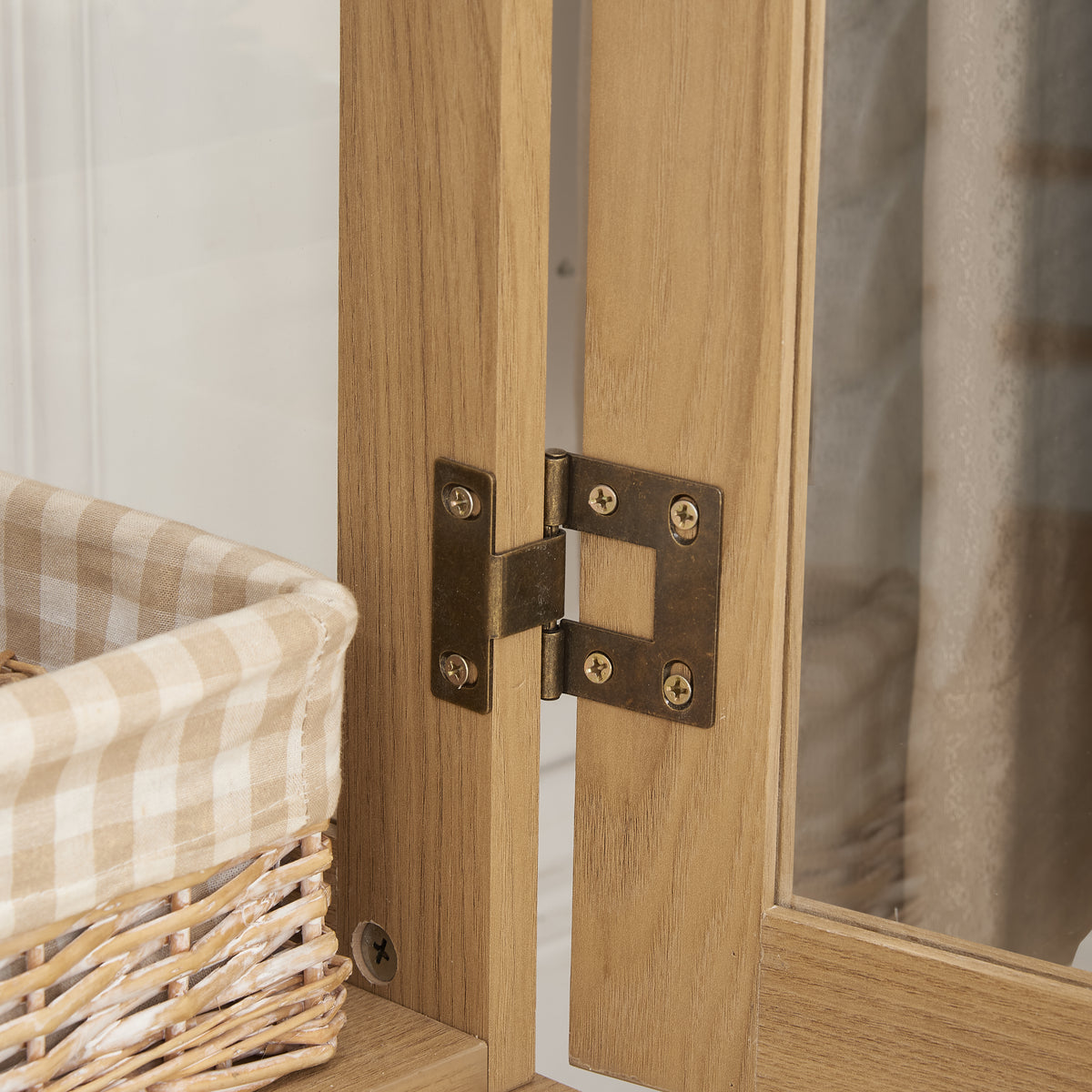 Dual Door Curio Display Cabinet with LED Light