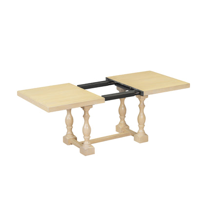 Traditional Extendable Dining Set (6 pcs) – Natural