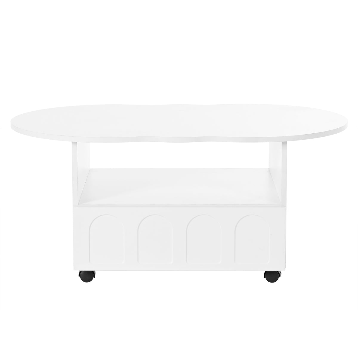 Cream Coffee Table with Storage Drawers – White