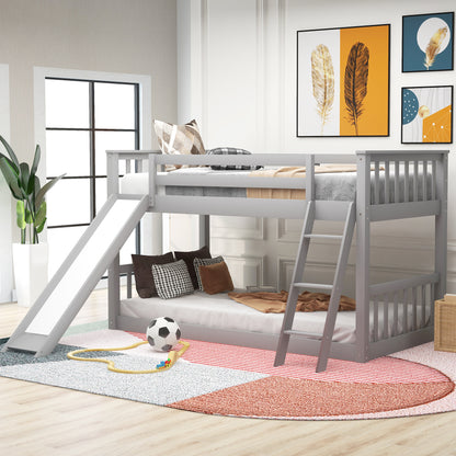 Twin Over Twin Bunk Bed Gray
