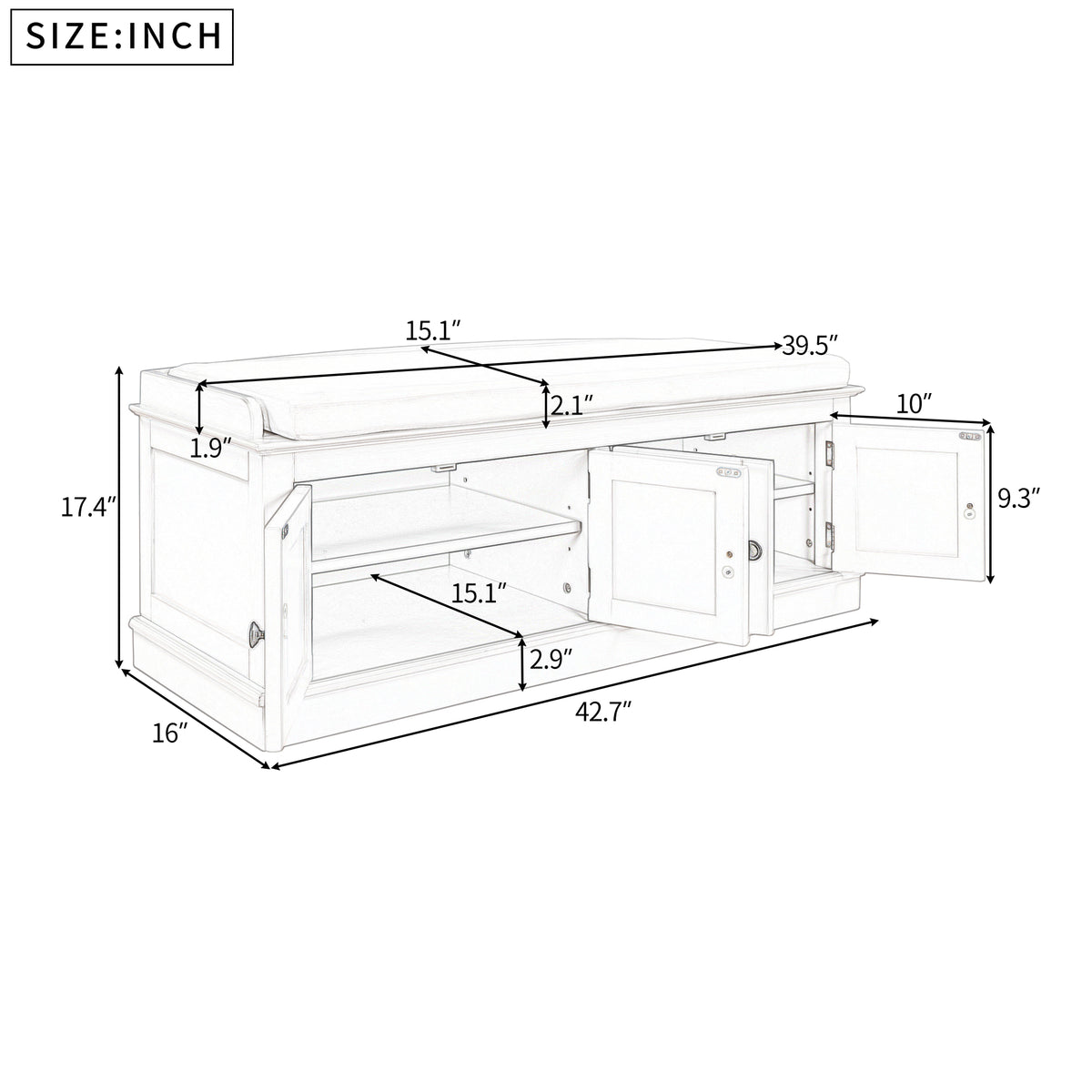 Adjustable Storage Bench Table