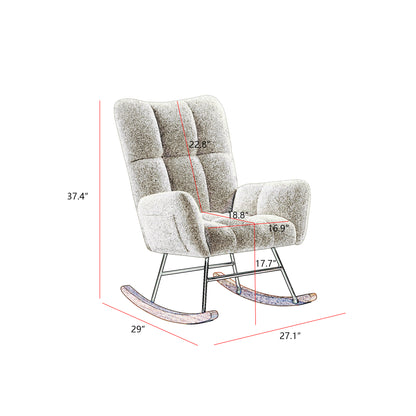 Teddy Fabric Rocking Chair Off White