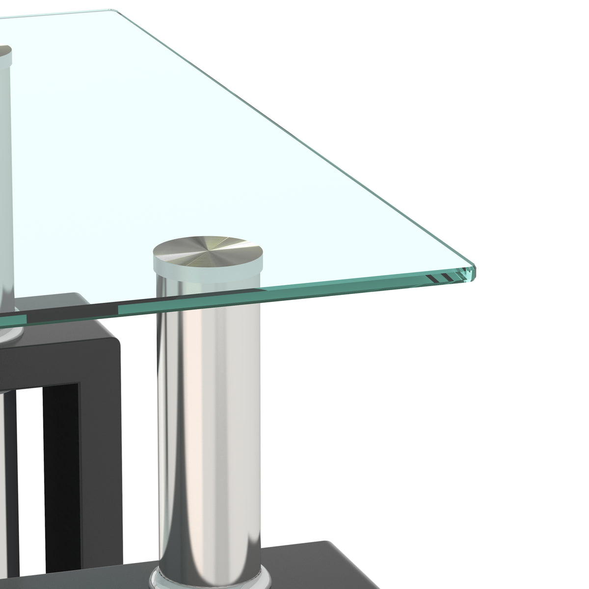 Modern Tempered Glass Coffee Table Black Frame