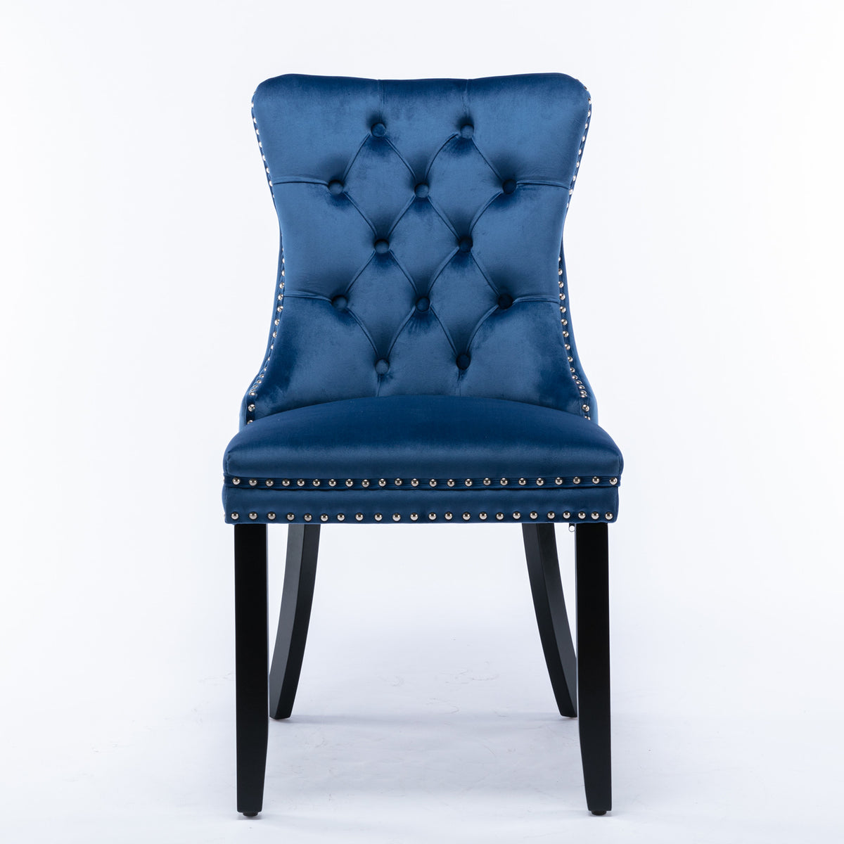 Tufted Velvet Dining Chair Set (2 pcs) – Blue