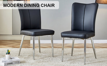 Modern Black Dining Chair Set (2 pcs)