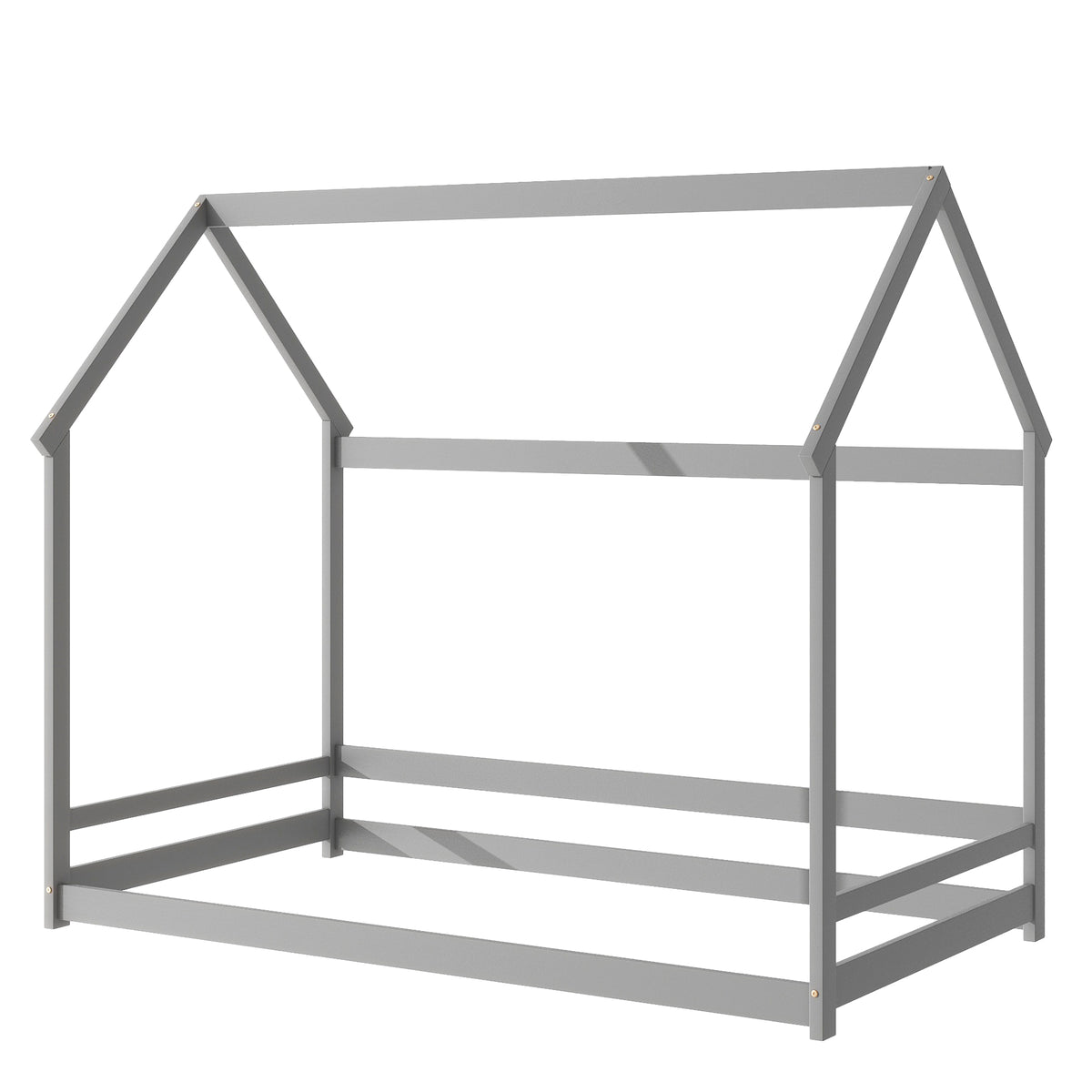 House Frame Platform Bed with Storage Gray