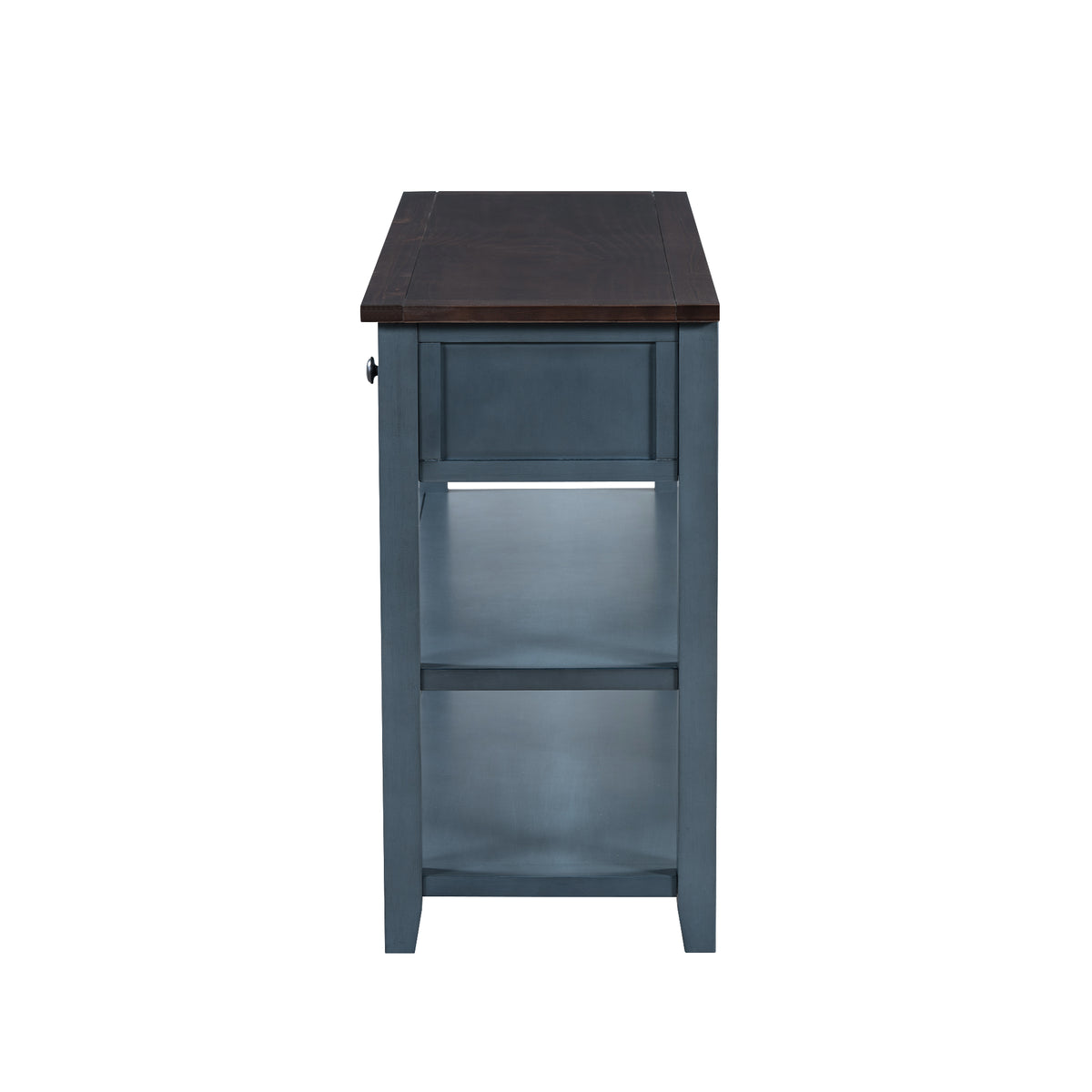 Retro Console Table with Shelves Navy Espresso