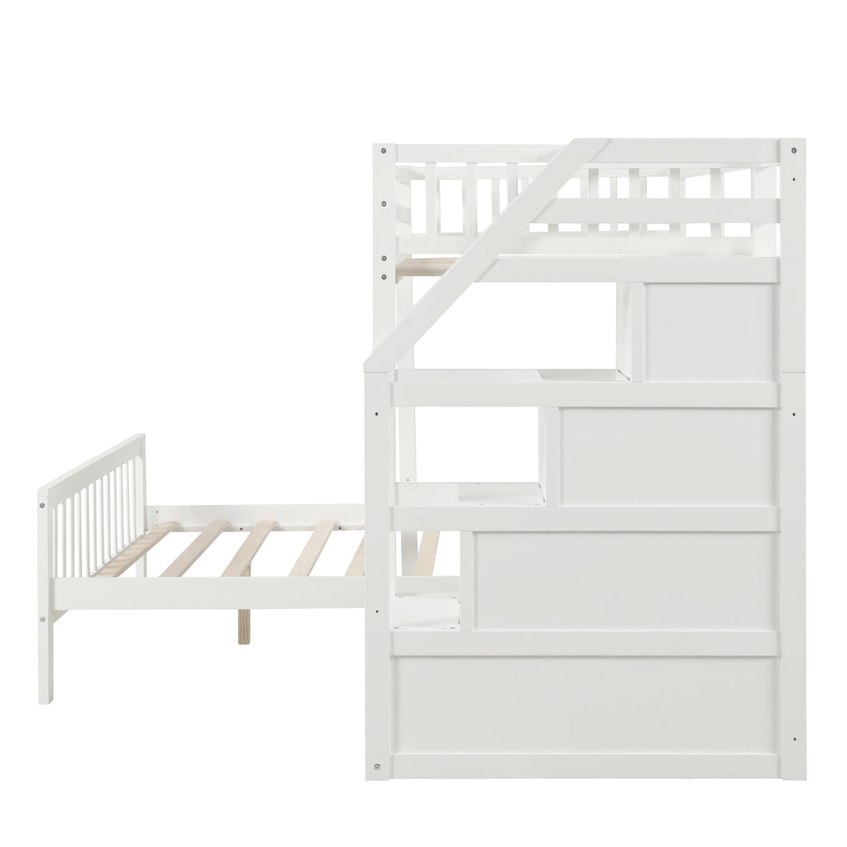 Twin Over Full Bunk Bed Gray Finish