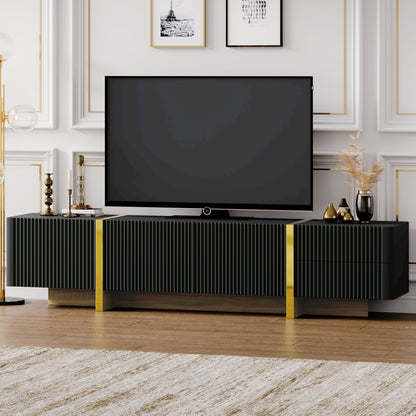 Luxury Fluted TV Stand Black