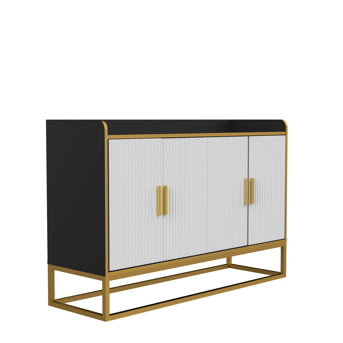 Modern Buffet Cabinet Black Gloss