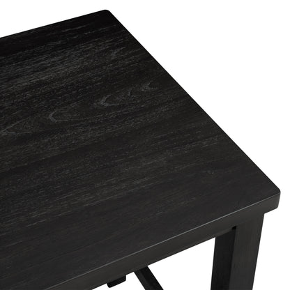 Espresso 5-Piece Counter Height Dining Set – Solid Wood Table with Upholstered Chairs