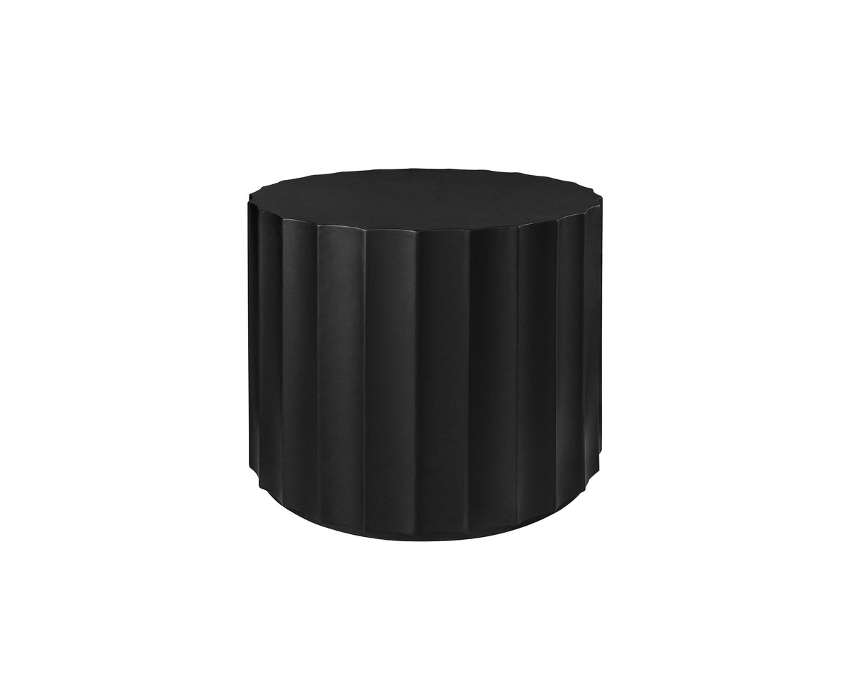 Black 2-Piece Round Nesting Coffee Table Set – Modern MDF with Lacquered Finish