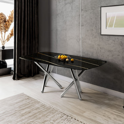 Large Minimalist Dining Table Gray