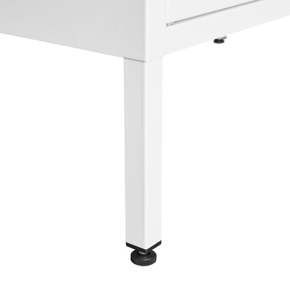 White Steel Storage Cabinet with Double Doors