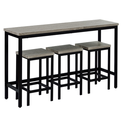 Counter Height Dining Table Set (4 pcs) – Gray Finish