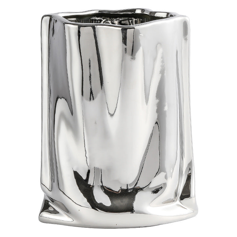 Ceramic Hydroponic Flower Vase White