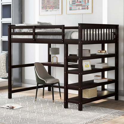 Full Loft Bed with Storage Espresso