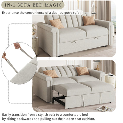 U-Style Convertible Loveseat Sofa Bed – Modern Sleeper with Storage