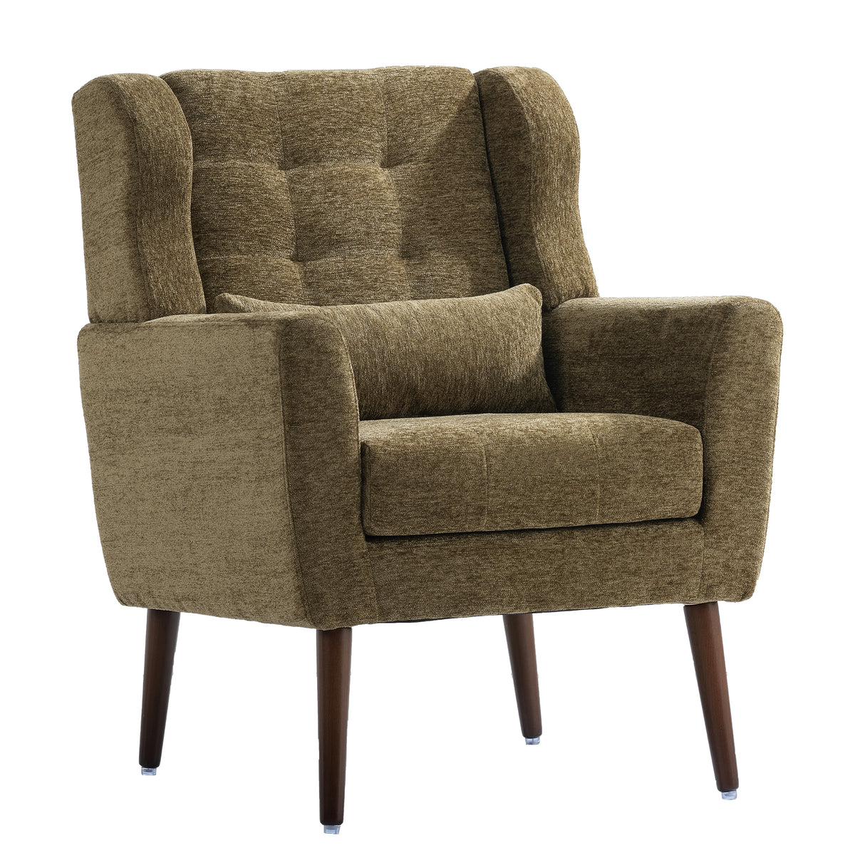 Upholstered Modern Accent Chair Foam Filled Gray