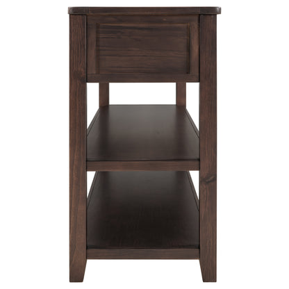 Retro Wood Console Table – Espresso Finish