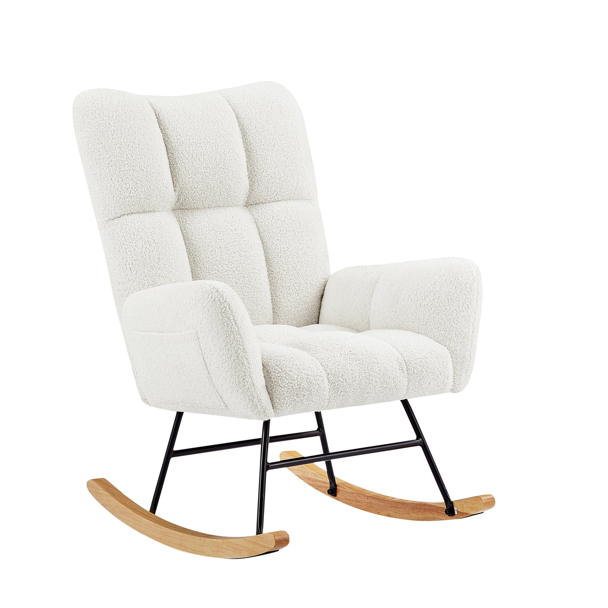 Teddy Fabric Rocking Chair Off White
