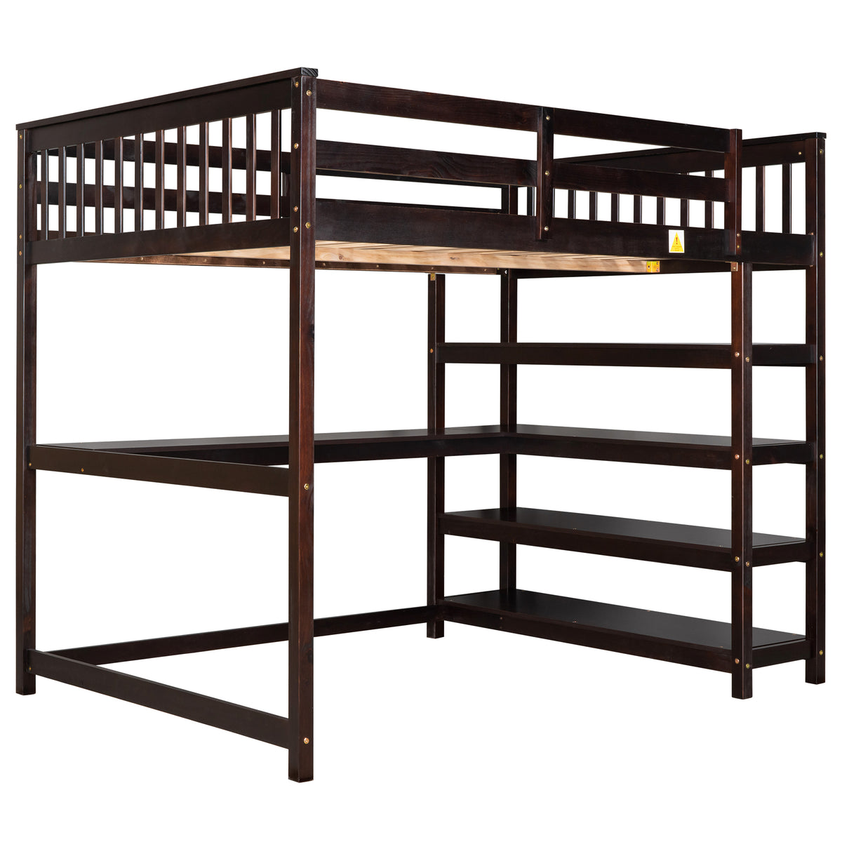 Full Loft Bed with Storage Espresso