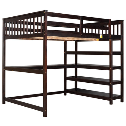 Full Loft Bed with Storage Espresso