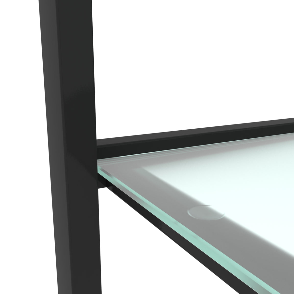 Two-Layer Glass Tea Table – Black Finish