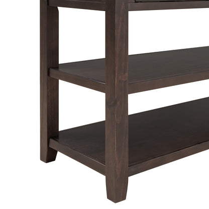 Retro Wood Console Table – Espresso Finish